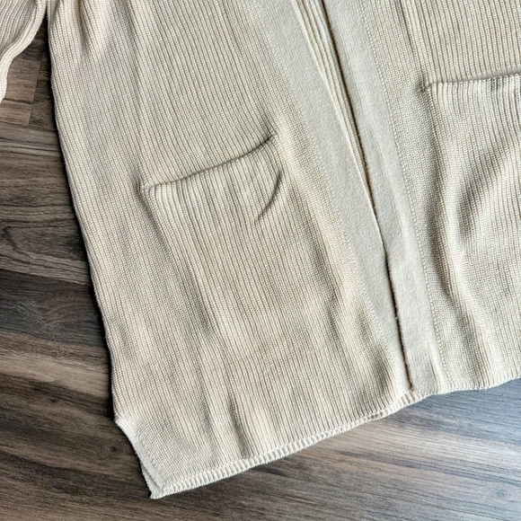 GAP Open-Front Ribbed Knit Cardigan Sweater in Oatmeal Gray – Size XL - Picture 8 of 15